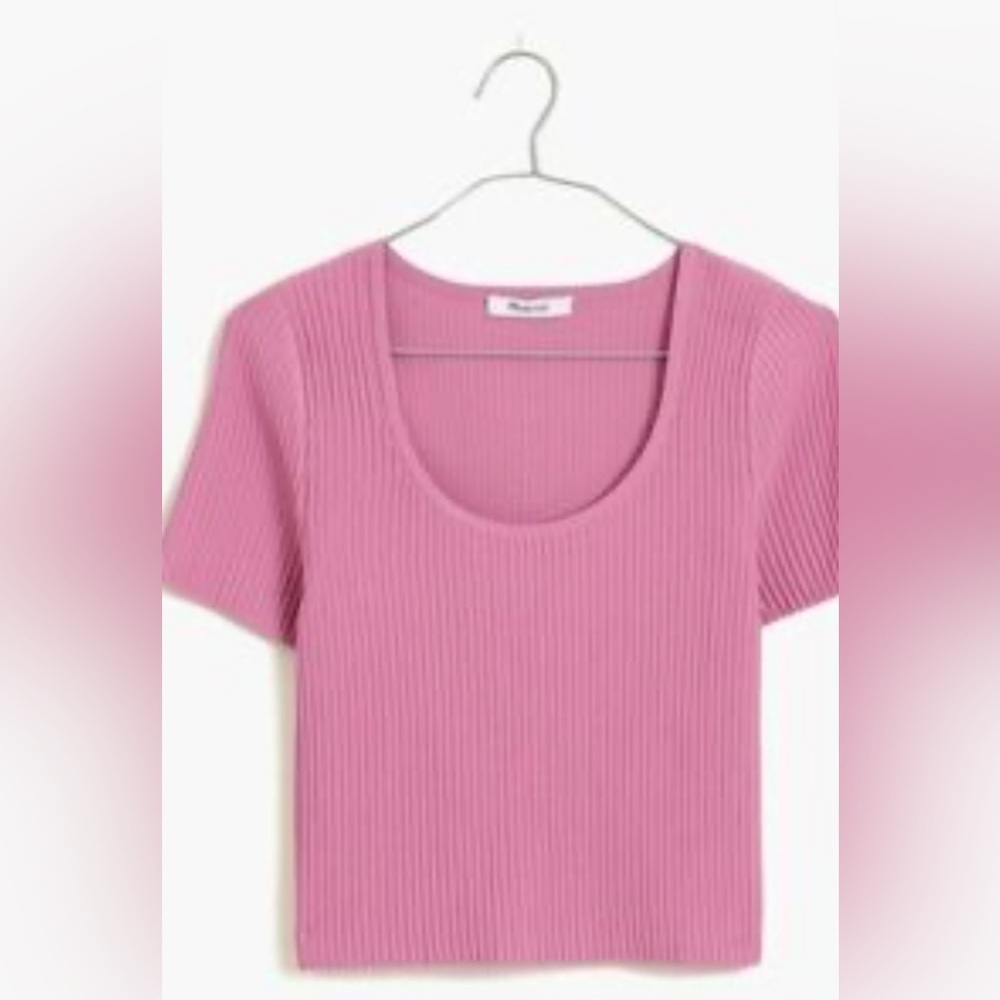 Madewell womens Pink Ribbed Knit Top size small NWT - Picture 2 of 6